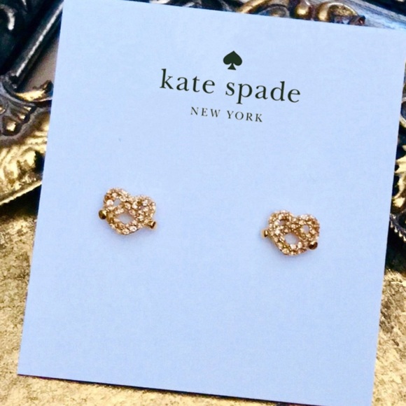 KATE SPADE • Crystal Pave Loves Me Knot Earrings - Picture 3 of 4